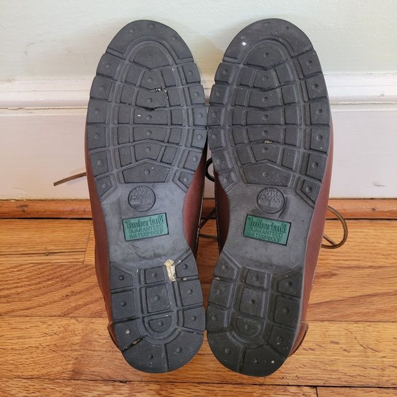 Timberland‎ 7M Brown Leather Hiking Work Boots Waterproof Vintage - Picture 4 of 9